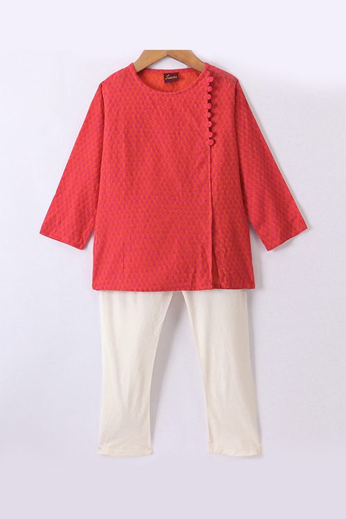 Twisha Boys Solid Kurta & Pyjama - Red