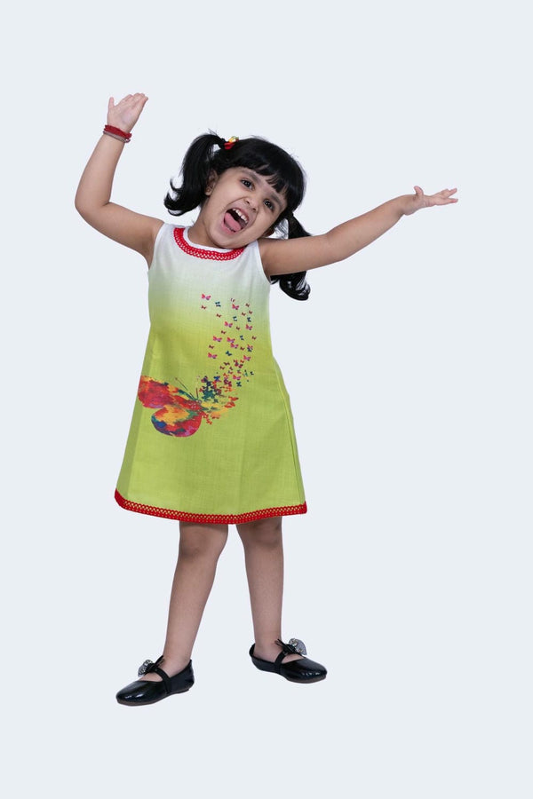 Twisha Girls Dress - Lime Green