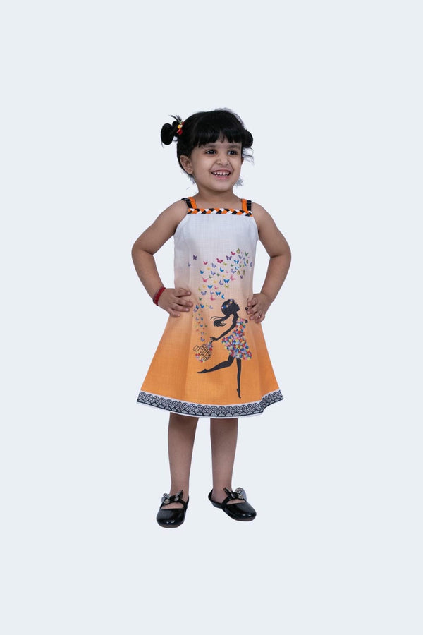 Twisha Girls Dress -Orange