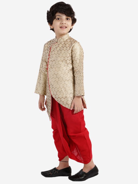Twisha  Boys Designer Kurta with Dhoti-Gold