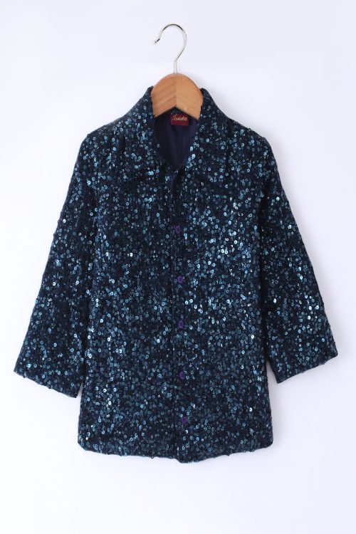 Twisha Boys Long Sleeves Sequin Shirt - Navy Blue